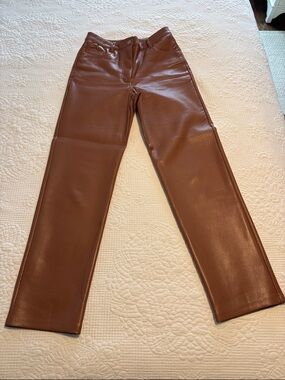 Wilfred Cognac Faux Leather Pants
